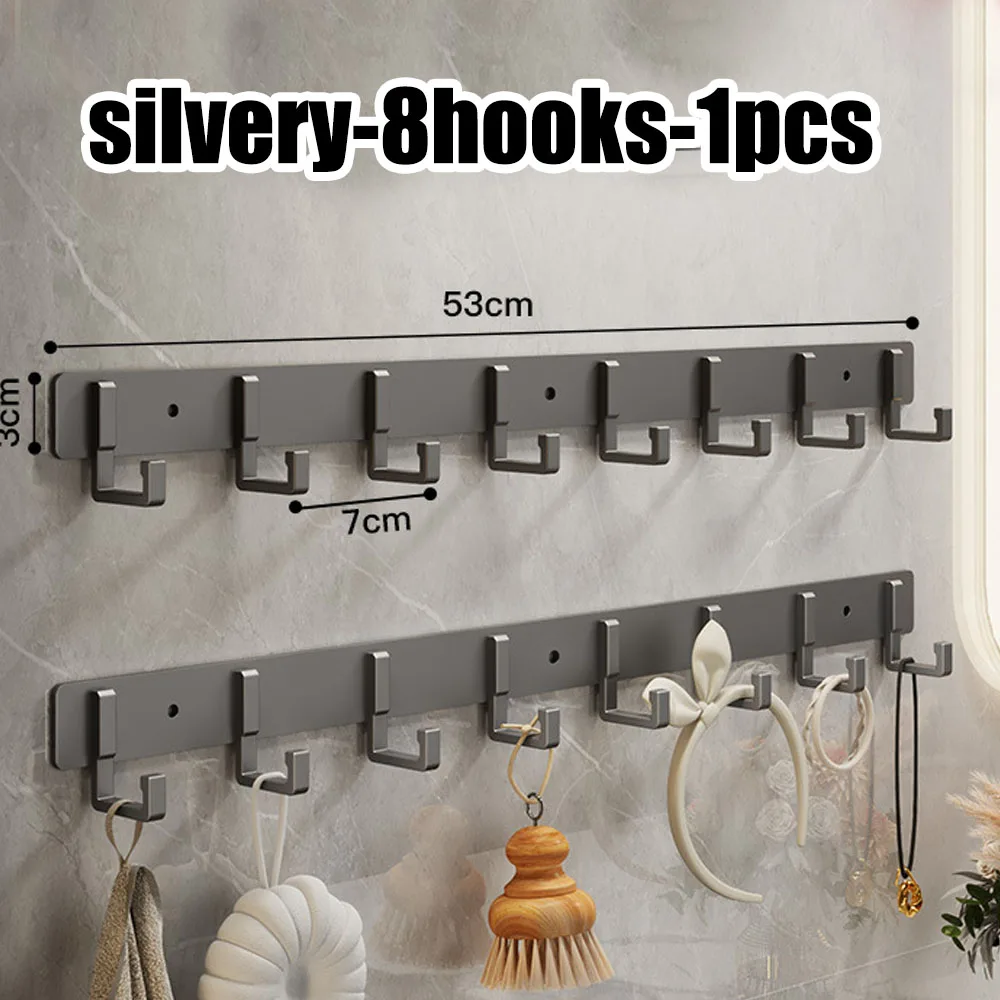 Perchas para cocina y baño, ganchos adhesivos portadores, toallas adhesivas fuertes, paredes de baño sin perforaciones montadas en la pared: Castaño