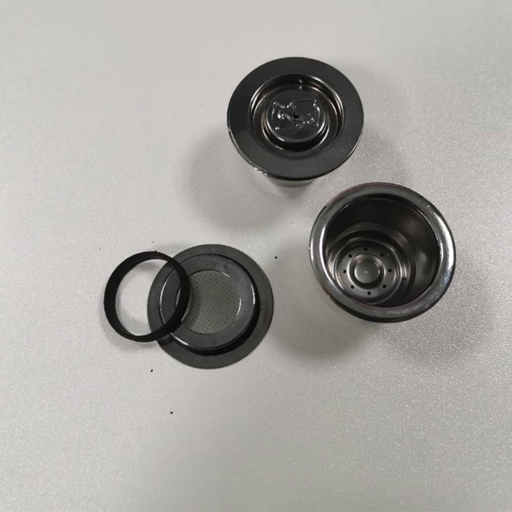 Icafilas sorte silikone o-ringe til nespresso filter genopfyldelige kapsler i rustfrit stål kropsdæksel tilbehør
