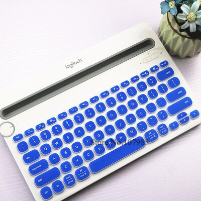 Tastatur Abdeckung Schutz Für Logitech K480 Bluetooth Multi-Gerät Tastatur Silikon Staubdicht kabellos Schreibtisch Staub haut Film: Blau