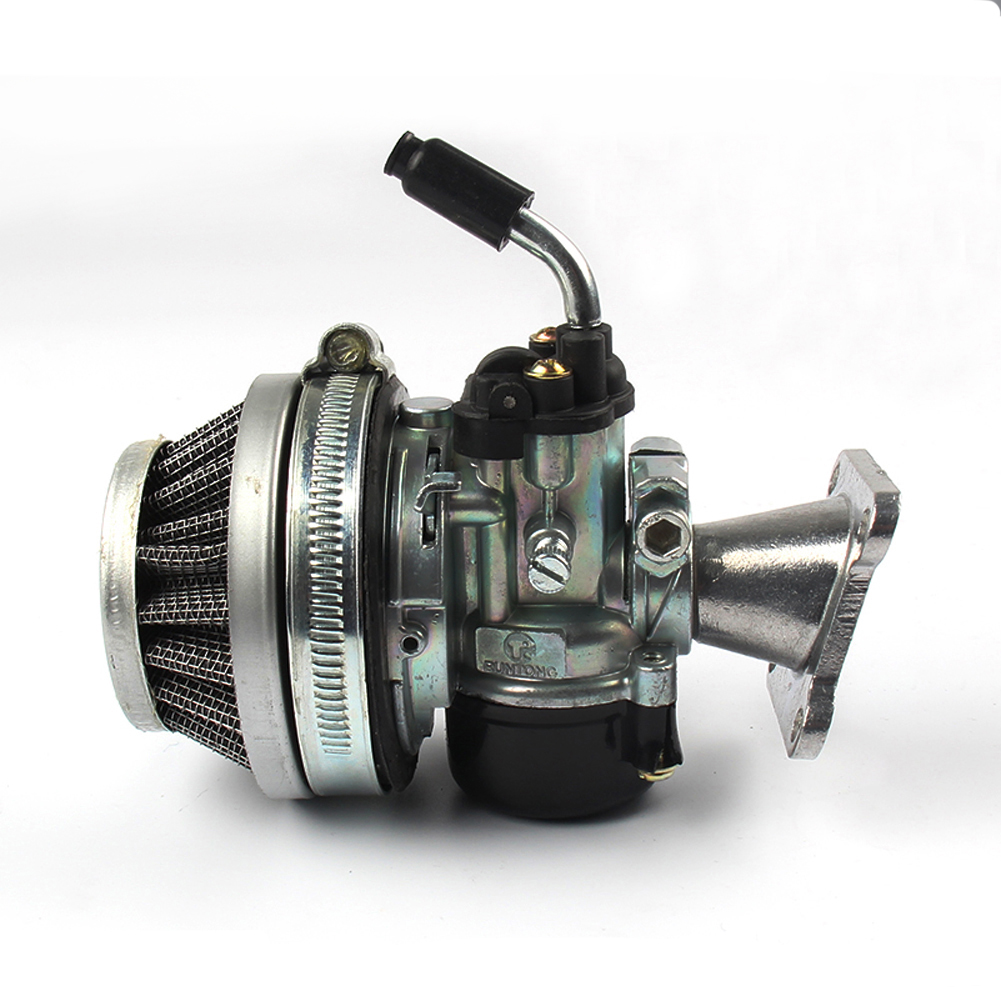 Atv 49cc performance 19mm carb karburator luftfilter samling til 2- takt 47cc 49 cc mini pocket bike: Sølv
