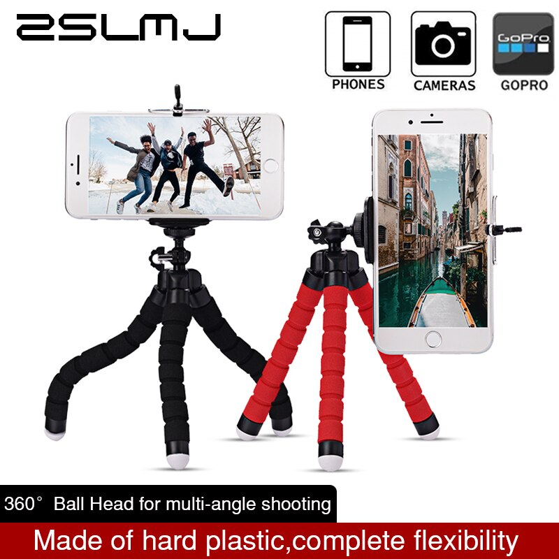 Mini éponge Flexible pieuvre trépied pour iPhone Samsung Xiaomi Huawei téléphone portable Smartphone support de trépied pour Gopro 9 8 7 caméra
