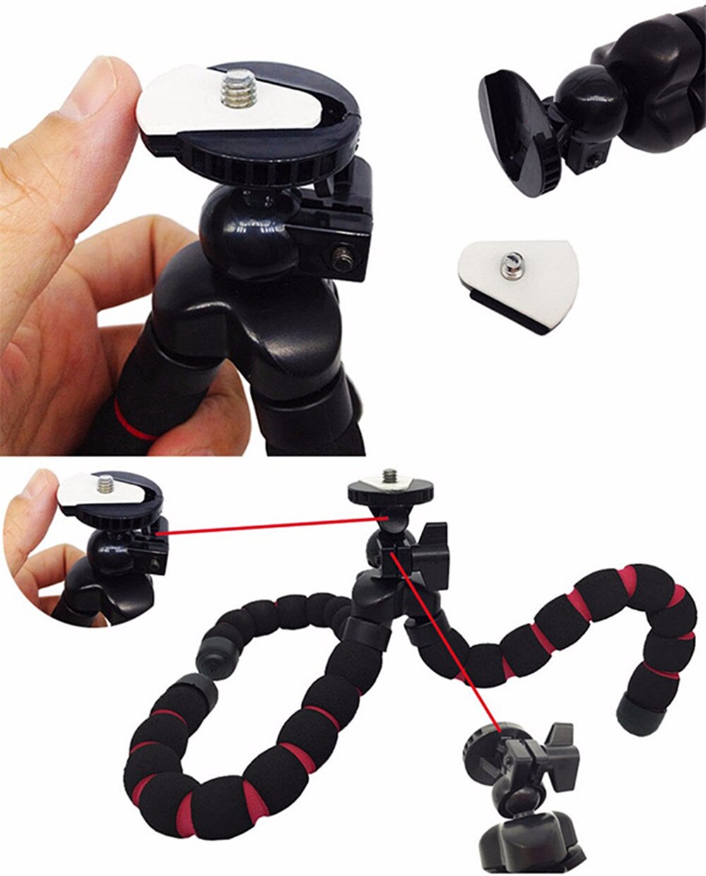 Flexible trípode para cámaras GoPro Hero Gorillapod tipo Monopod trípode Flexible pierna Mini Trípodes para cámara Digital titular T35