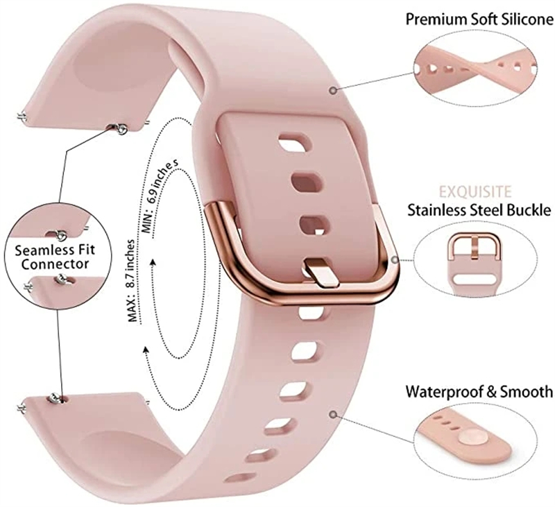 20mm/22mm- reim til amazfit gts /2/2e/3/4 gts 2 mini/gtr 4/3/ pro /47mm/ gtr 2/2e/ stratos 2/3 silikonarmbånd amazfit bip klokkerem