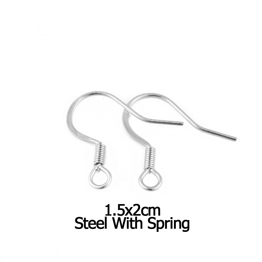 100pcs/lot Stainless Steel Gold/Silver Color Earring Hooks French Ear Wires for DIY Earrings Jewelry Making Findings: Steel With Spring