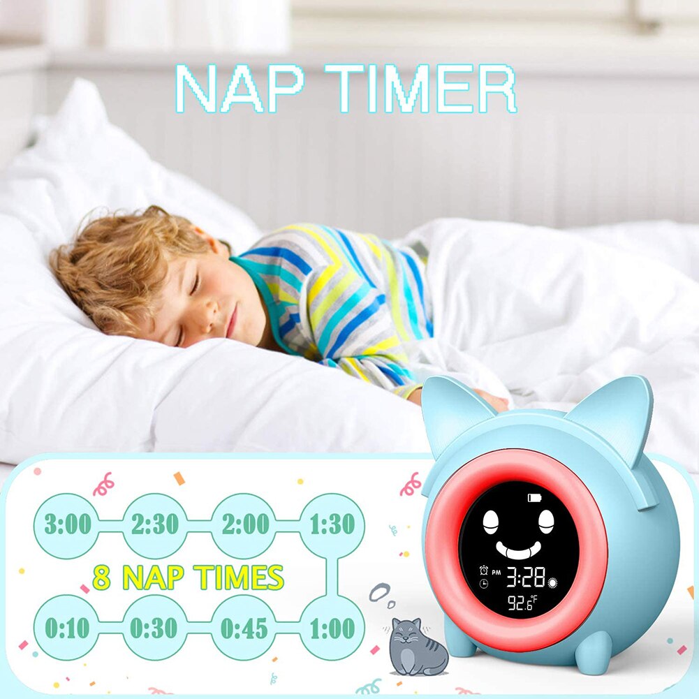 Sleeping Training Alarm Clock for Kids Children Temperature/Time Display LED Light Changing Digital Alarm Clock Kids Clocks