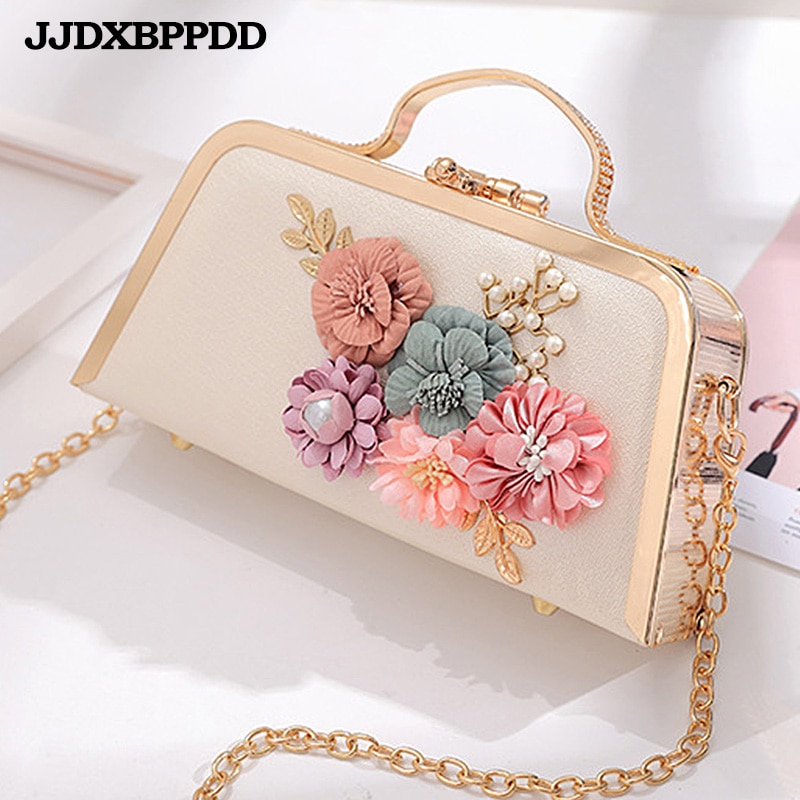Moda feminina estéreo flores bolsa de ombro senhoras pequeno vintage bolsa bolsa corrente bolsa mensageiro saco de embreagem para meninas