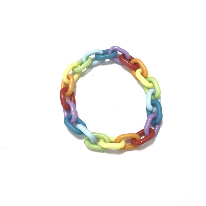 Funny Rainbow Colorful Chain Transparent Acrylic Bracelet For Women Men Bisexuals Geometric Couple Bracelet Gay Jewelry: 1