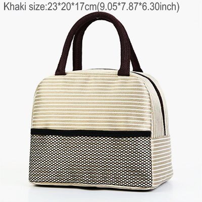 Przenośny piknik lodówka żywności torby termiczne folia aluminiowa chłodnica torebka na obiad duża pojemność torby podróżne Bolsa De na napój owocowy: khaki