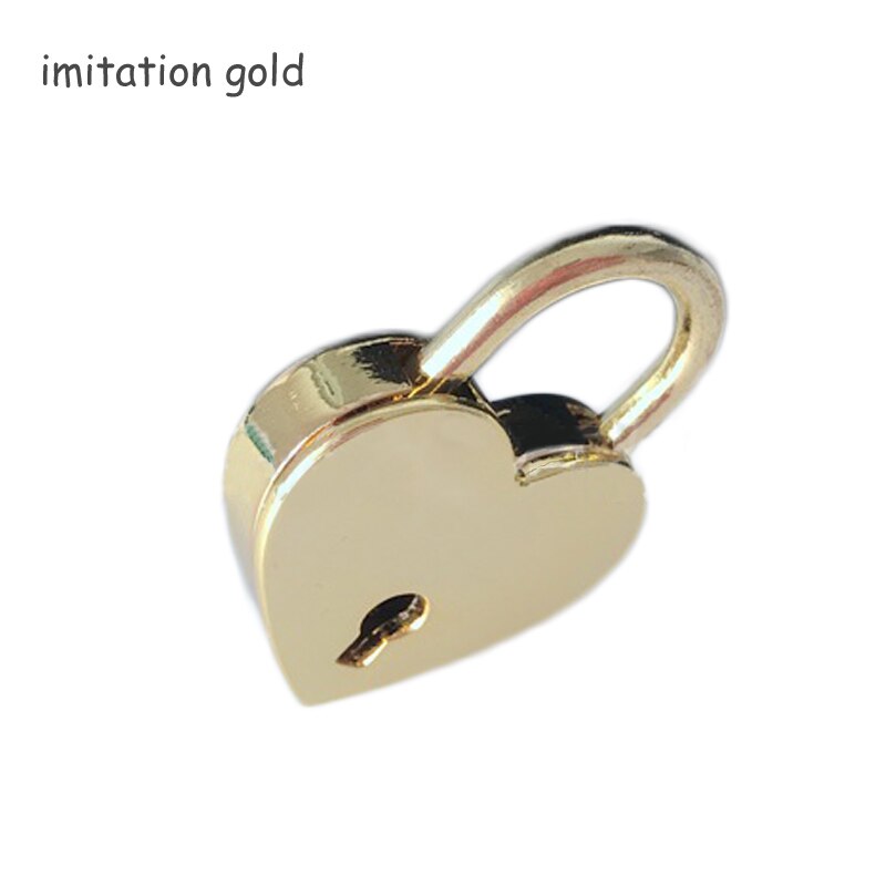 Vintage Old Antique Style Key Lock Home Improvement Mini Archaize Padlocks Keyed Padlock Heart Shape With key Hardware: imitation gold