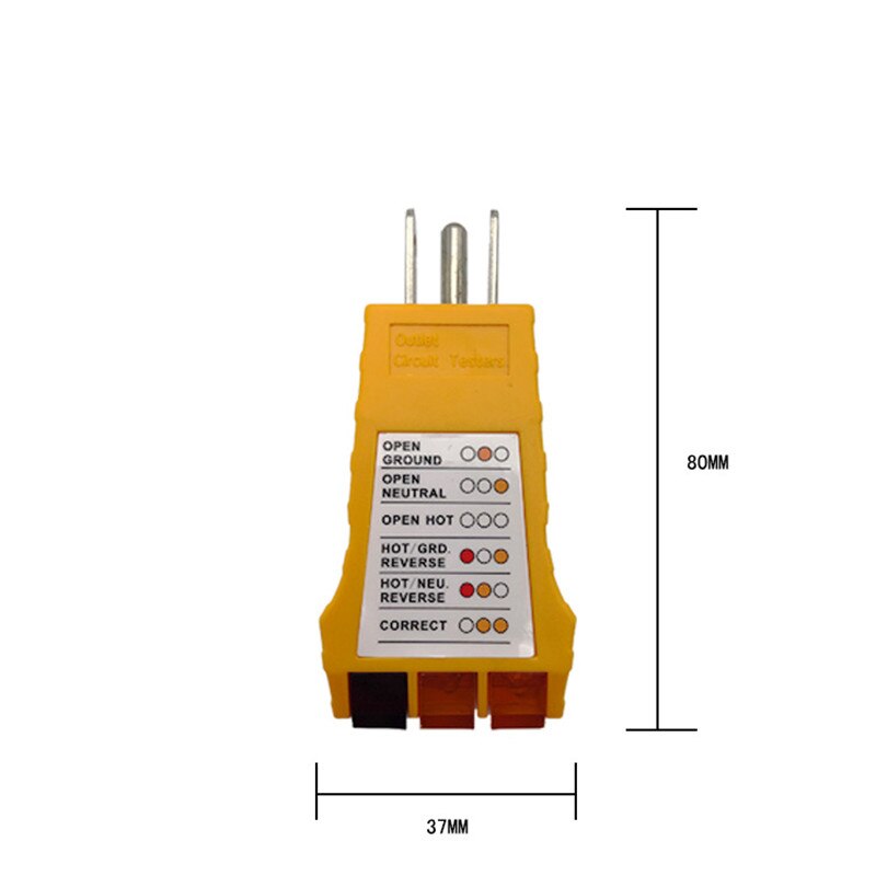 American Standard Plug Three Wire Loop Power Socket Tester Sk300 Electronic Measuring Tool Meter