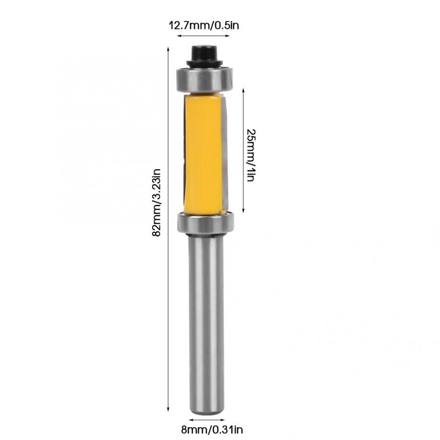 8mm Router Bit Milling Cutter Shank Pattern Flush Trim Router Bit Double Bearing Woodworking Milling Cutter Tool