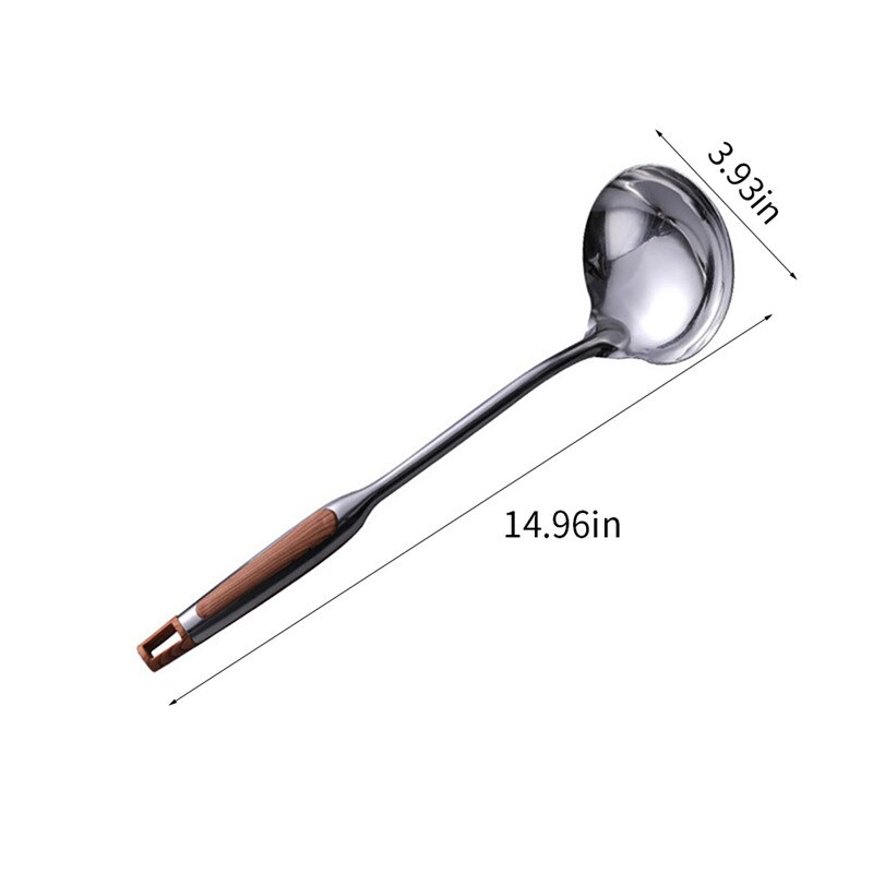 Espátula para comida antiadherente de acero inoxidable portátil, duradera, espátula para Wok, cuchara giratoria, cucharón, utensilios de cocina, utensilio de cocina: Spoon
