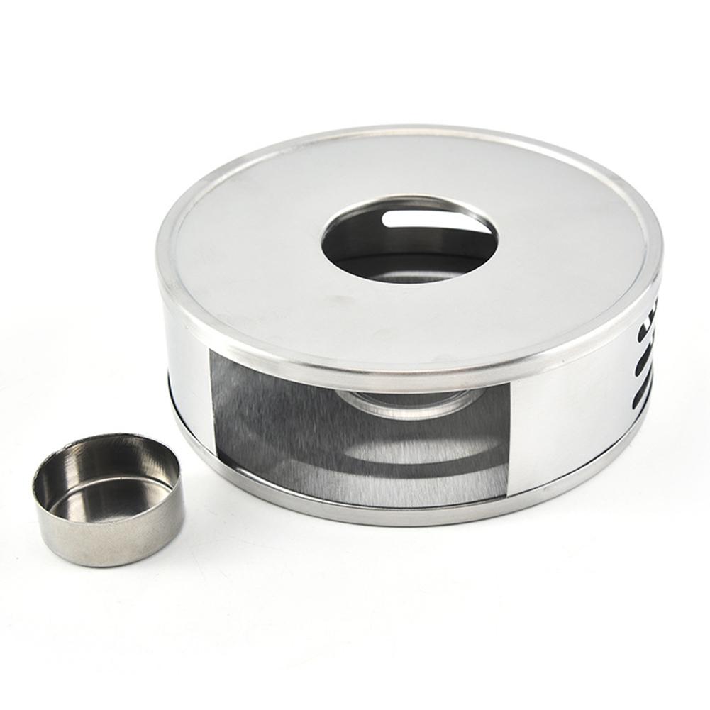 Stainless Steel Tea Warmer Heat-Resisting Round Teapot Warmer Base Coffee Maker Stand (Without Candles)