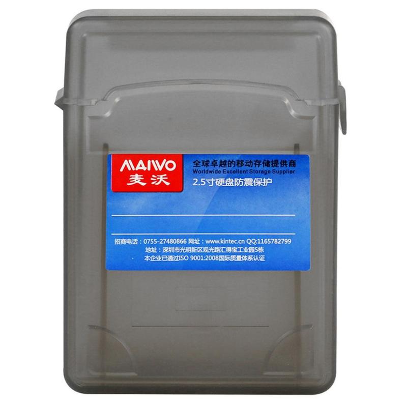 MAIWO Plastic 2.5 inch Hard Disk Storage Box HDD SDD Hard Drive Disk Storage Cover Enclosure Case Support Dual 2.5'' Hard Drives: Grey