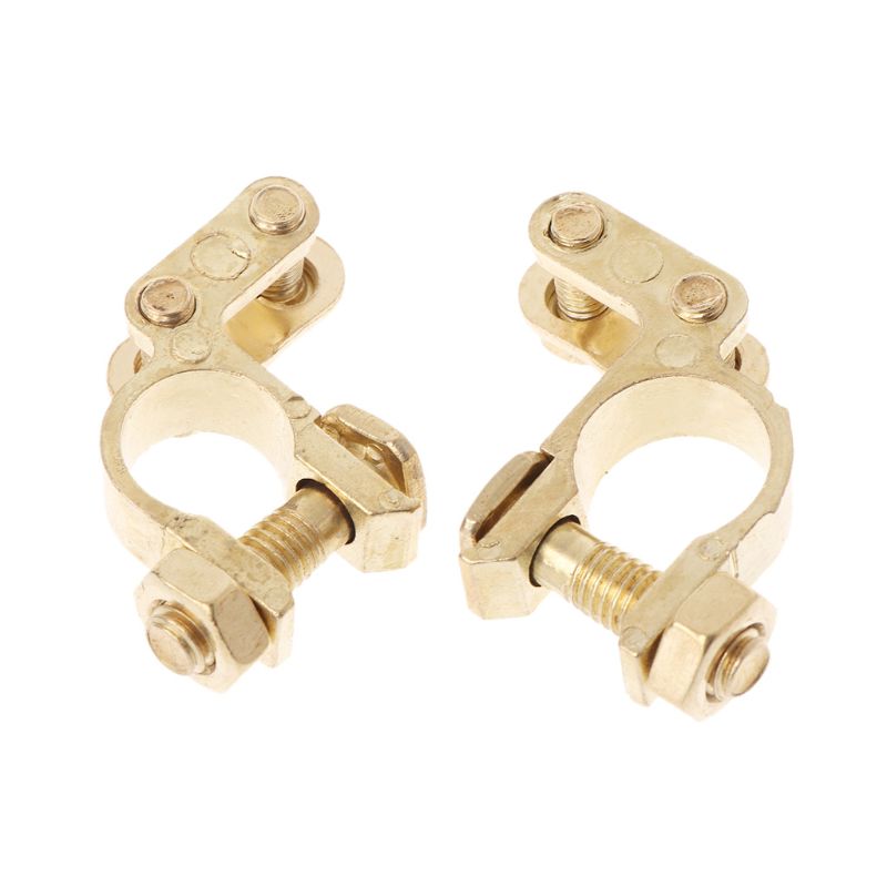 2Pcs Durable Replacement Auto Car Battery Terminal Clamp Clips Brass Connector
