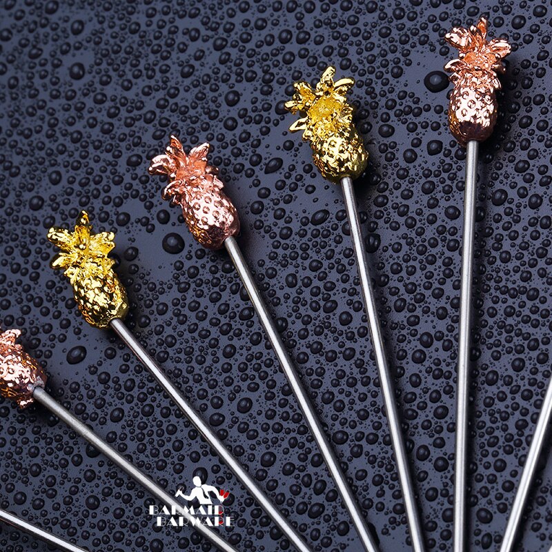 Varillas de agitación para bebidas, palitos de acero inoxidable para cóctel, fruta, Length-11.5cm, accesorio para , 10 Uds.