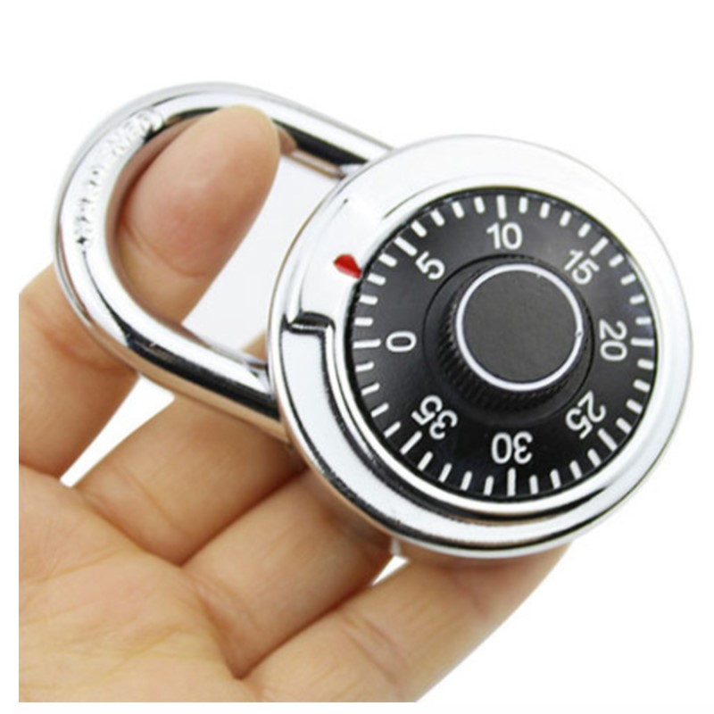 Round Rotary Digit Combination Padlock Round Number Code Lock Safe Security Zinc Alloy