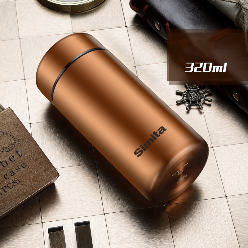 Simita-termo de acero inoxidable de doble pared, taza de café, tamaño portátil con filtro de té, estilo de negocios para , 320ml