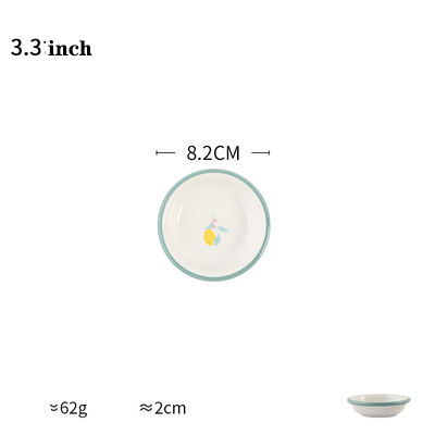 Housewares Kitchen Dishes and Plates Sets Green Side Ceramic Tableware Set European-Style Home Fruit Salad Bowl: 3.3 Inch