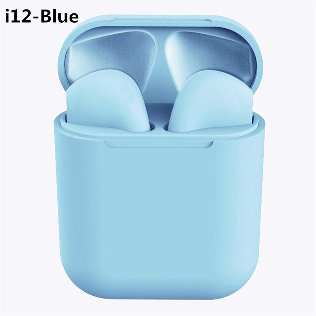 Auricolare Bluetooth TWS cuffie senza fili auricolari Wireless Stereo Fone De Ouvido auricolari Bluetooth cuffie vivavoce con microfono: i12 Blue