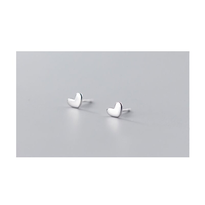 La monada søde blanke hjerteøreringe ørestikker 925 sterling sølv kvinder fine smykker minimalistiske øreringe til kvinder sølv 925: Sølv