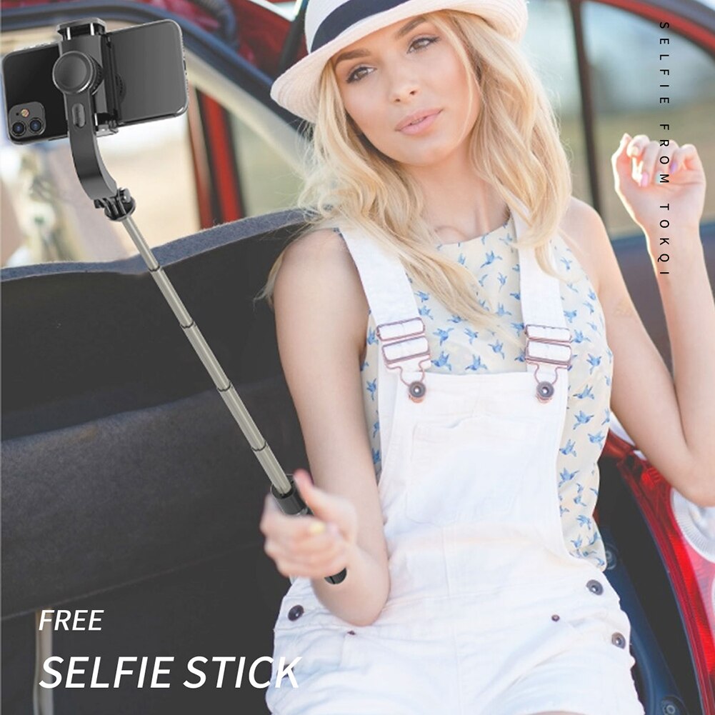 L08 Handheld Smart Phone Gimbal Stabilizer Holder Anti-Shake Bluetooth Remote Control Shutter Selfie Stick Expandable Tripod