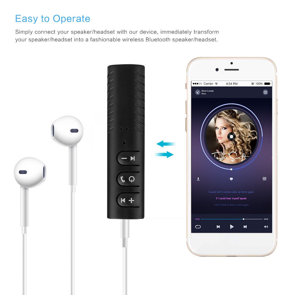 3.5mm jack bluetooth adapter håndfri bluetooth aux dongle mini lyd receptor bluetooth modtager til auto bilsæt musik