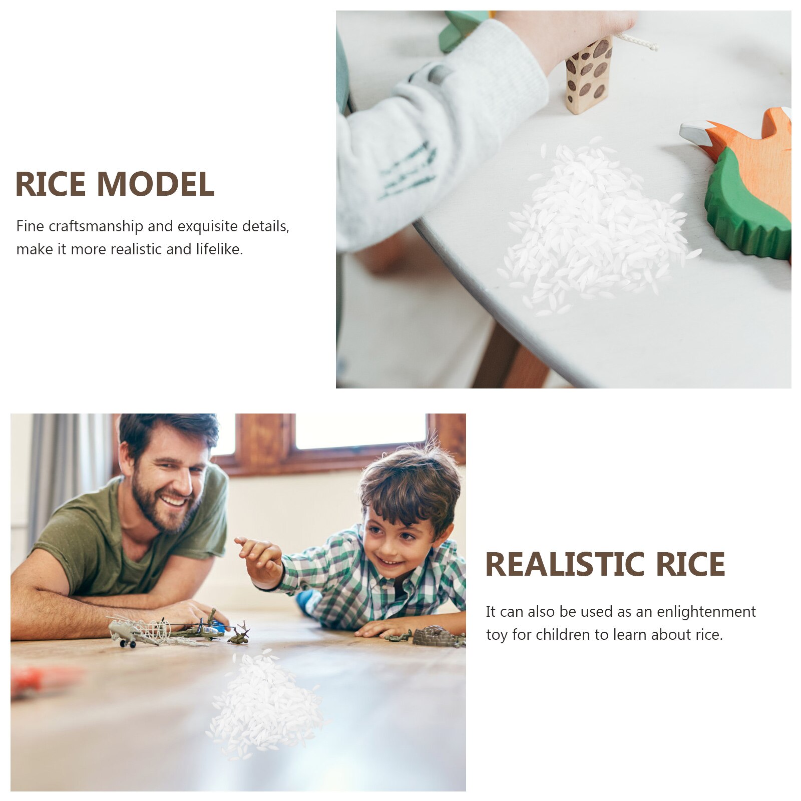 3 Packs of Lifelike Rice Models Decorative Rice Props Artificial Rice Adornments
