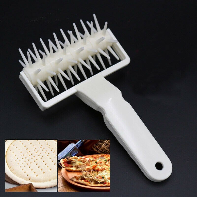 Pizza Pastry Roller Pin Baking Cookie Biscuit Dough Pie Holes Puncher Tool