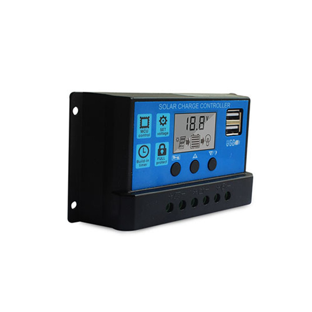 10A/60A/100A Solar Charge Controller Usb Zonnepaneel Batterij Intelligente Regulator Verstelbare Dual Lcd Straat Licht Controller