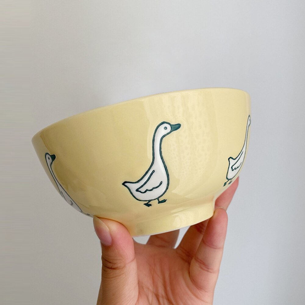 Assiettes à salade rondes en céramique, bol en céramique de dessin animé, assiette Vintage, Dessert Fruits Snacks, supports d'assiettes de mariage pour gâteaux, vaisselle de cuisine: Bowl