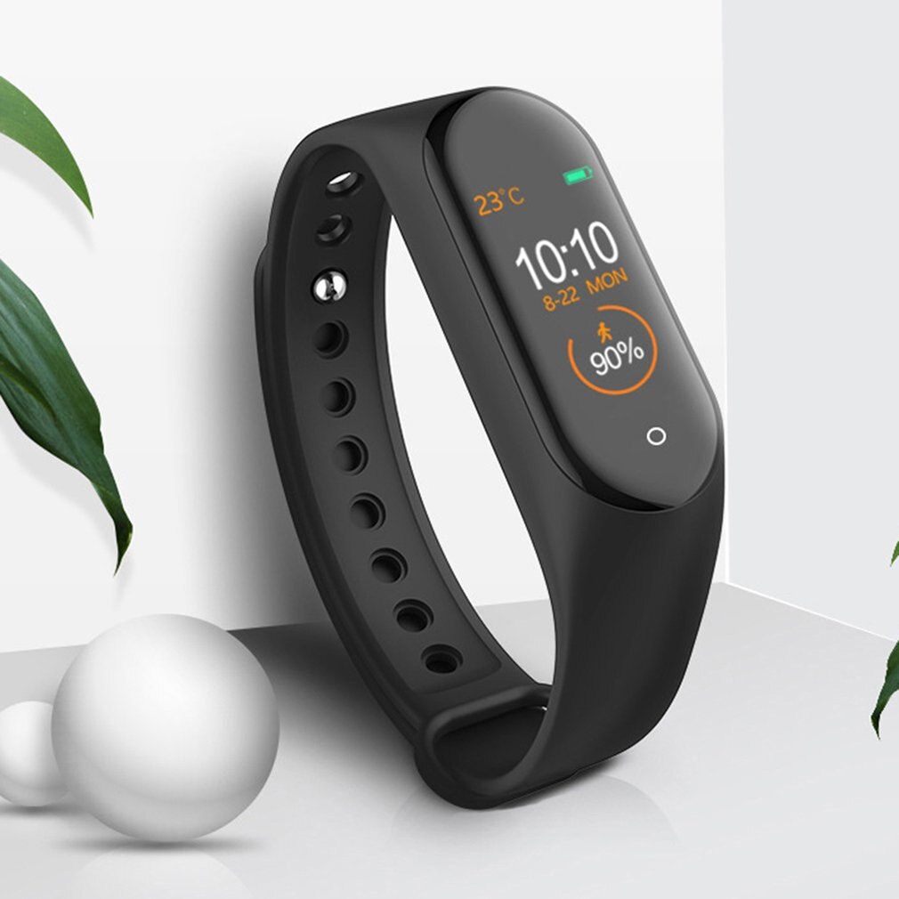 M4 Smart Band 4 Fitness Tracker Horloge Sport Armband Hartslag Bloeddruk Smartband Monitor Gezondheid Polsband: Black line charging