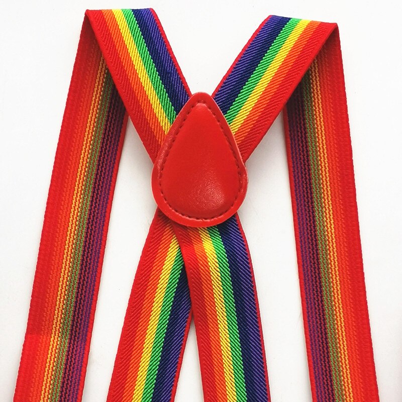 Tirantes Arcoiris de piel sintética para niños, tirante ajustable cruzado, falda, tirantes, BD015