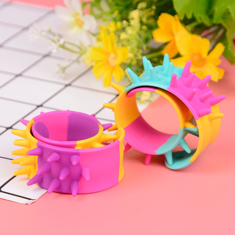 Classic Toy Antistress For Children Autism Spiky Slap Bracelet Silicone Spike Fidget Bracelets Office School Classroom Sensory