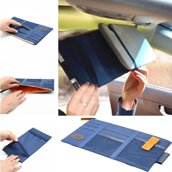 Interior Accessories Auto Sunshade Cover Car Sun Visor CD Holder Phone Hanging Bag