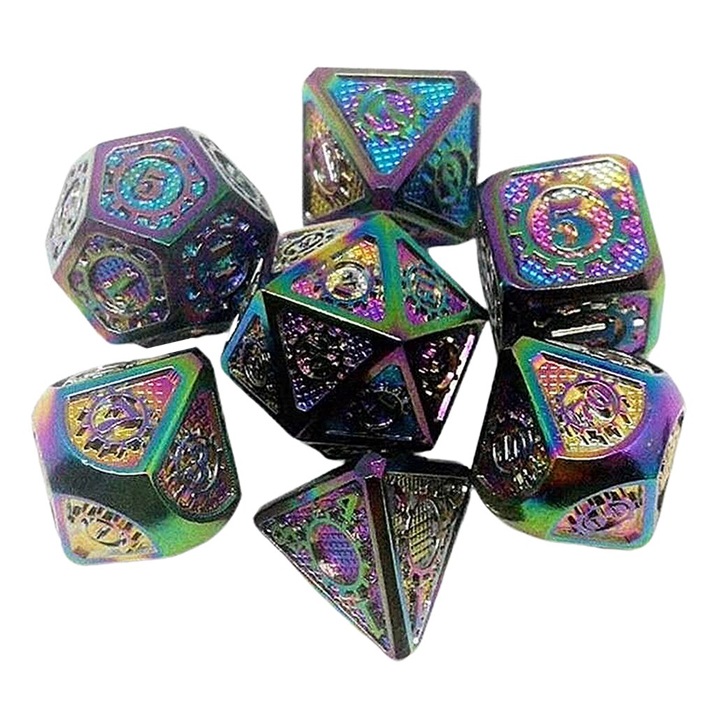 7Stck polyedrisch Multi-einseitig Metall Pro Drachen Waage DnD Pfadfinder RPG würfelt