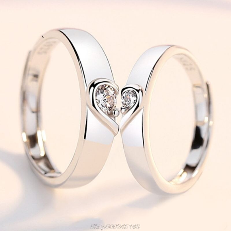 Heart Promise Rings for Couples I Love You Engagement Wedding Ring Band Sets Au03 20