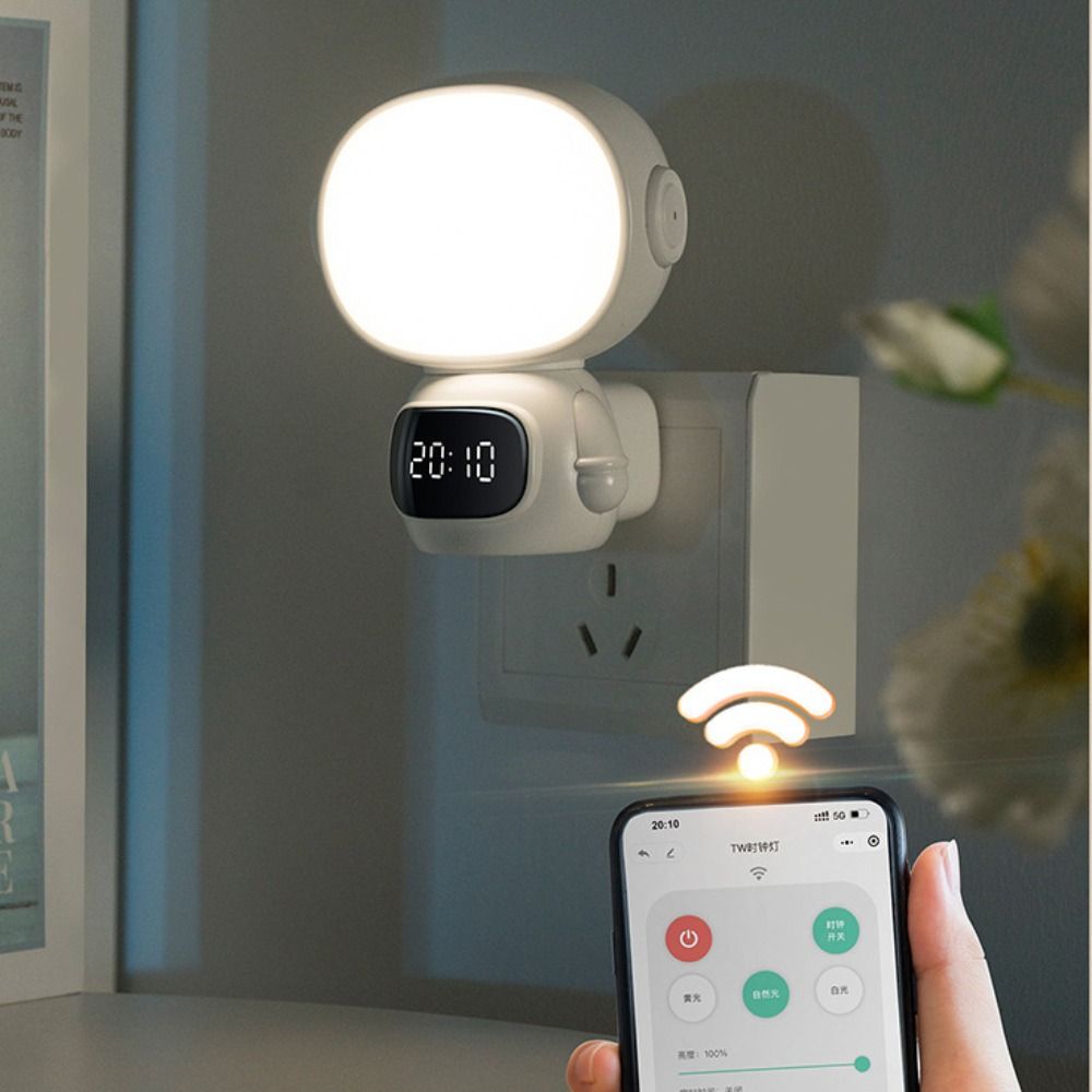 Warm Light Astronaut Clock Night Light Digital Clock Child-Friendly Remote Control Dimmable LED Lamp 3-in-1