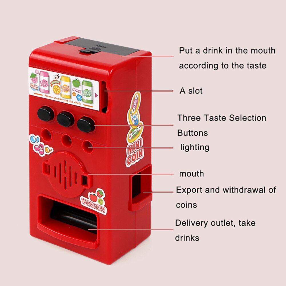 Kids Child Simulated Sound Drink Vending Machine Role Play Puzzle Toy Prop Children the Best House