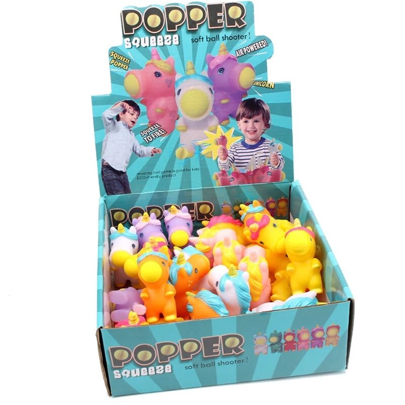 Juguetes creativos de unicornio para niños, catapulta, bola giratoria, orificios de descompresión, bolas para apretar, Juguetes Divertidos