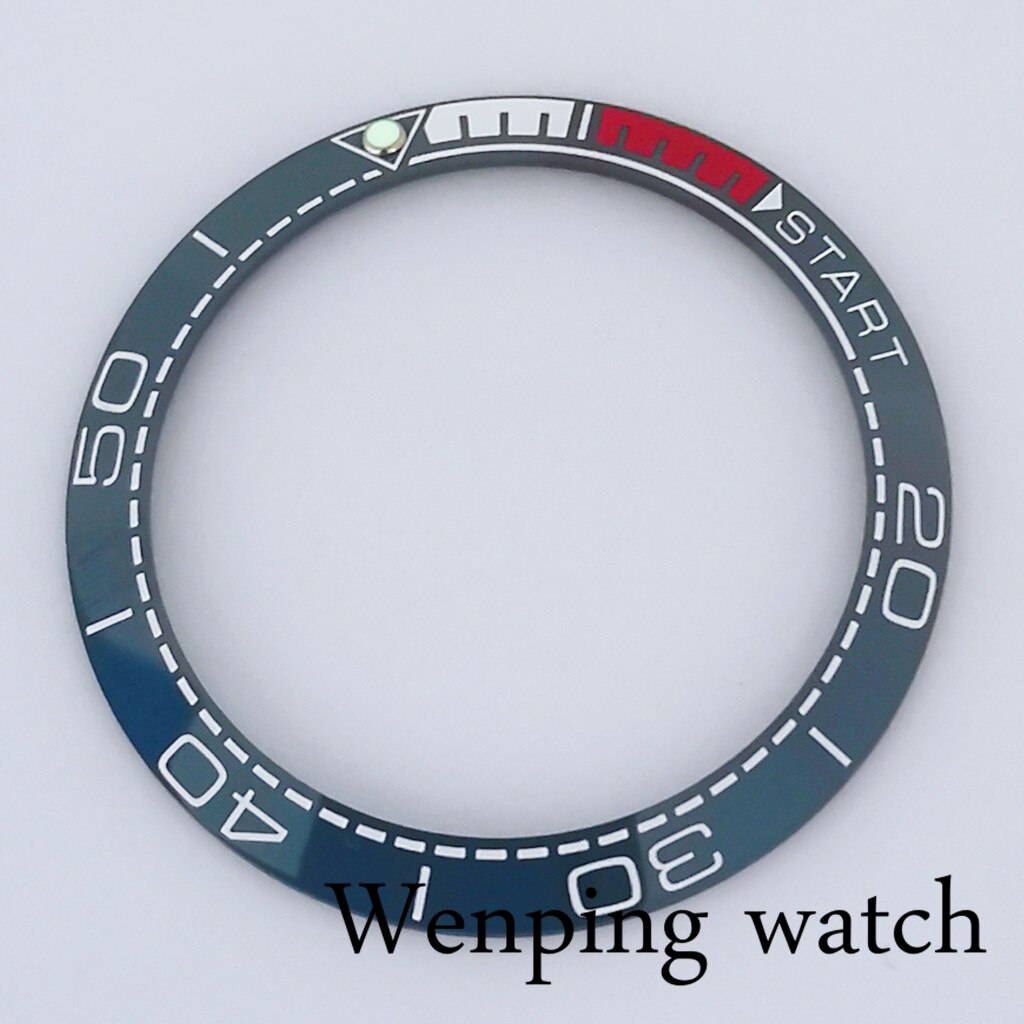 Horloge Onderdelen 38Mm Marineblauw Wit/Rood Accent Keramische Bezel Insert Voor 40Mm Horloge Case heren Horloge Bezel