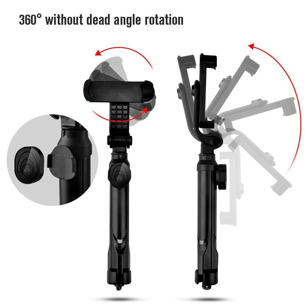 Trépied Selfie bâton téléphone portable Vertical et Horizontal vidéo Selfie bâton poche pliant téléphone pince rotation de 270 degrés