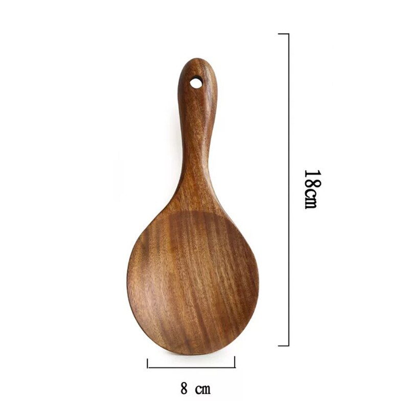 Spatule de cuisine thaïlandaise en teck pour la cuisson ustensiles de cuisine cuillère à riz grande cuillère à soupe ustensiles de cuisine fournitures: 7