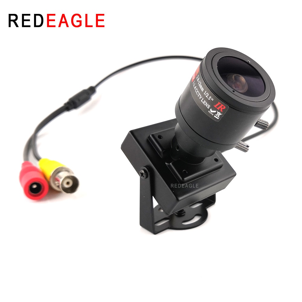 REDEAGLE-Mini cámara analógica CCTV CVBS, lente ajustable de 2,8-12mm, cámara de videovigilancia de seguridad para el hogar y el coche