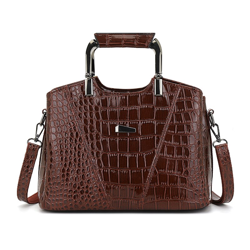 Lakleder Vrouwen Handtassen Krokodil Patroon Schoudertassen Voor Vrouwen Dames Crossbody Tassen Sac A Main: Light Brown