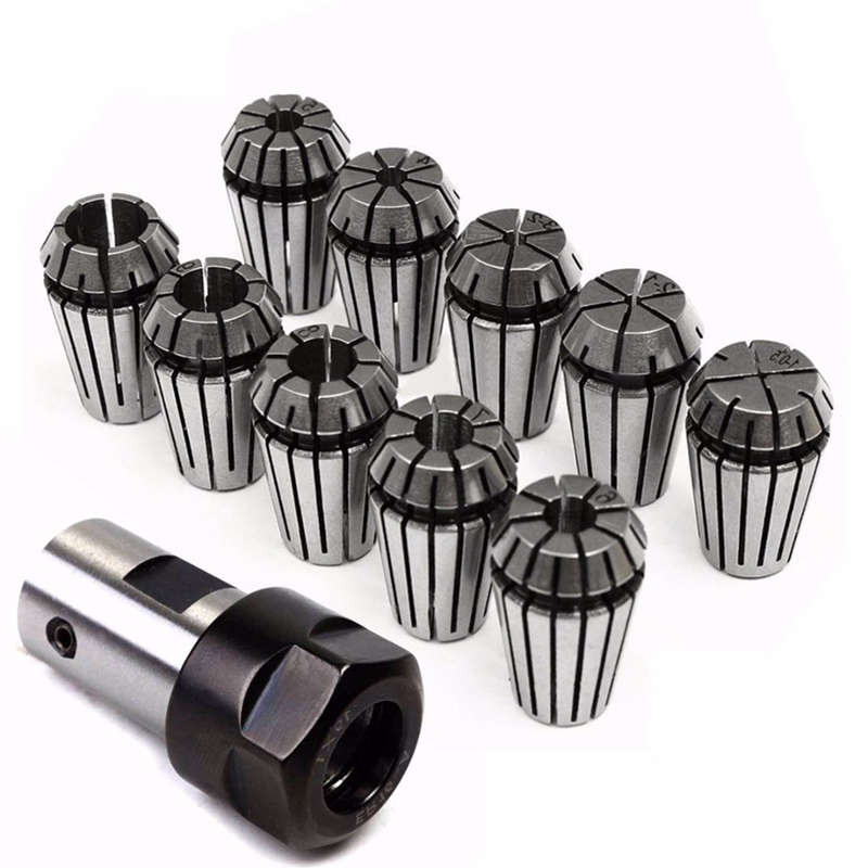 Eleg -10 stk  er16 fjærhylse + motoraksel 8mm forlengelsesstangholder cnc frese dreiebenk verktøy graveringsmaskin: Default Title