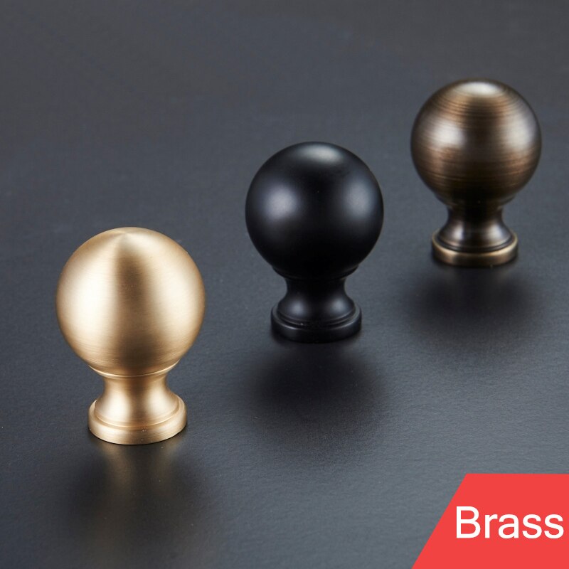 Round Shape Solid Brass Cabinet Knobs And Handles Cupboard Wardrobe Vintage Knobs Drawer Pull Handles