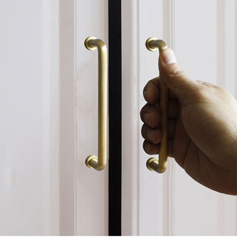 Solid Brass Cabinet Knobs Kitchen Handles European Drawer Pull handle Furniture Door Knob Bedroom Bathroom Cabinet Hardware