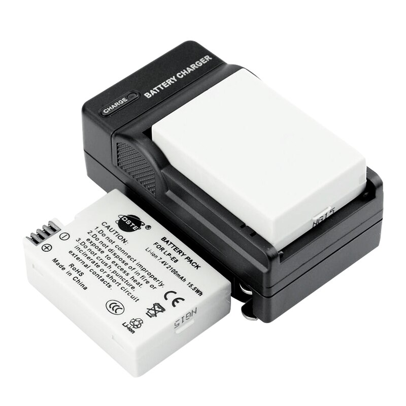 2/3 dste 2100 mah 7.4v lp -e8 digitaalikameran akku 1* laturi canon 550d 600d 650d 700d x4 x5 x6i x7i rebel  t2i t3i t4i t5i: 2 akku 1 laturi