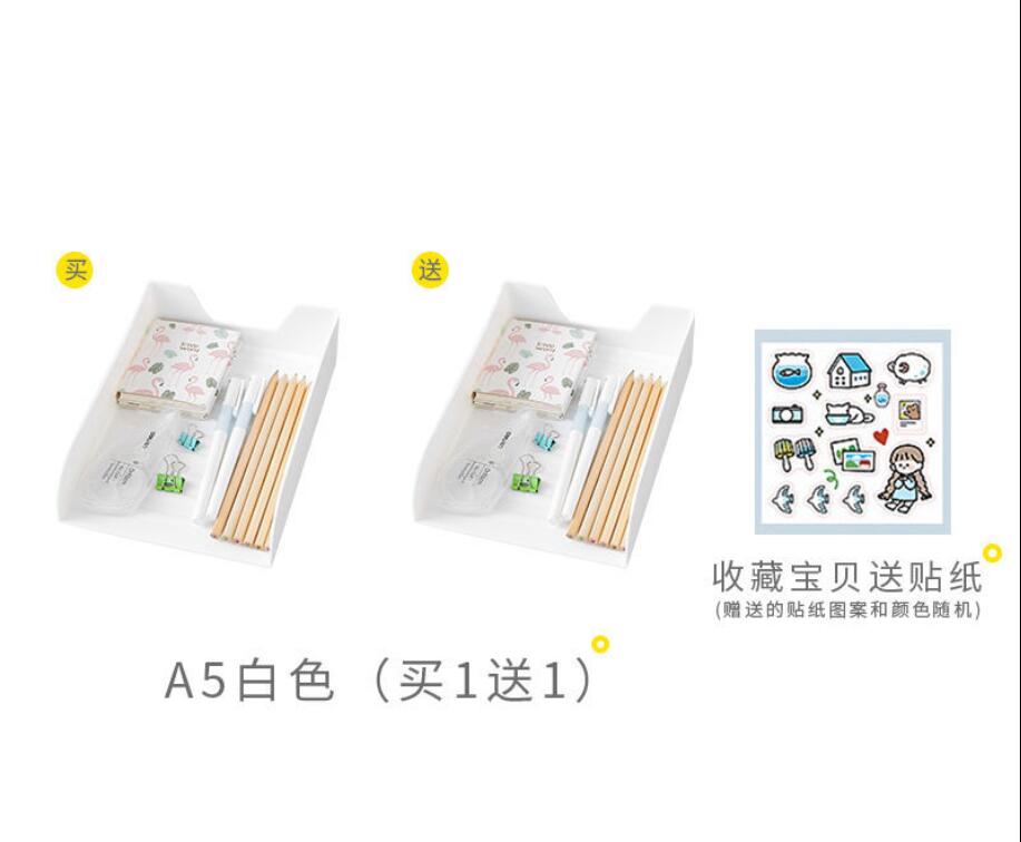 2PCS-A4 A5 Desktop File Tray Organizer Document Organizer Rack Plastic Book Shelf Storage Holder Office Stationery Storage Box: A5--2pcs